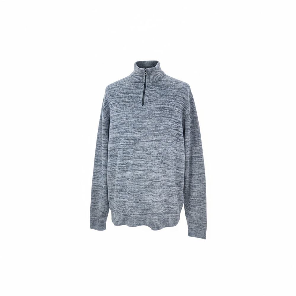 VIA Europa Heathered Grey Acrylic Sweater - XXL